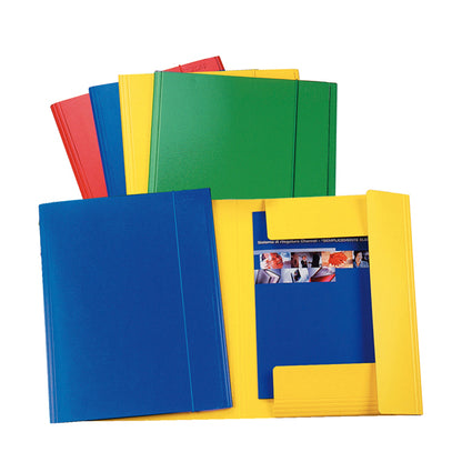 Cartella 3 lembi con elastico - A4 - dorso variabile - presspan - rosso - Esselte