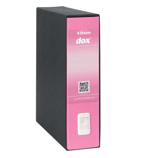 Registratore Dox 1 - dorso 8 cm - commerciale 23 x 29,7 cm - rosa - Esselte Dox
