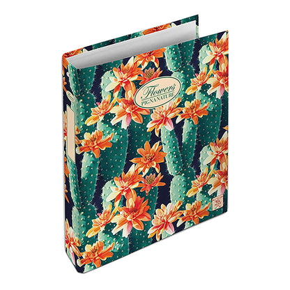 Raccoglitore Nature Flowers - A4 - cm 4 anelli da 30mm - dorso 4 cm - Pigna