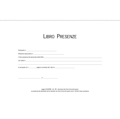 Blocco presenze mensili - 21 x 30cm - 50/50 fogli autoricalcanti - Edipro