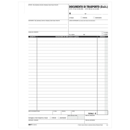 Blocco DDT - 50/50 fogli autoricalcanti - 29,7 x 21cm - Edipro