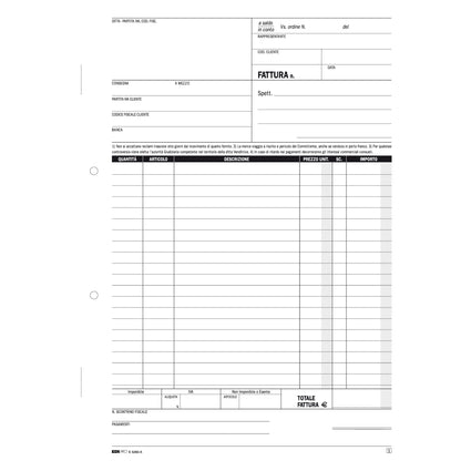 Blocco fatture 1 aliquota Iva - 50/50 fogli autoricalcanti - 29,7 x 21cm - Edipro