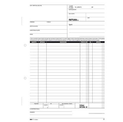 Blocco fatture 1 aliquota Iva - 50/50 fogli autoricalcanti - 29,7 x 21cm - Edipro