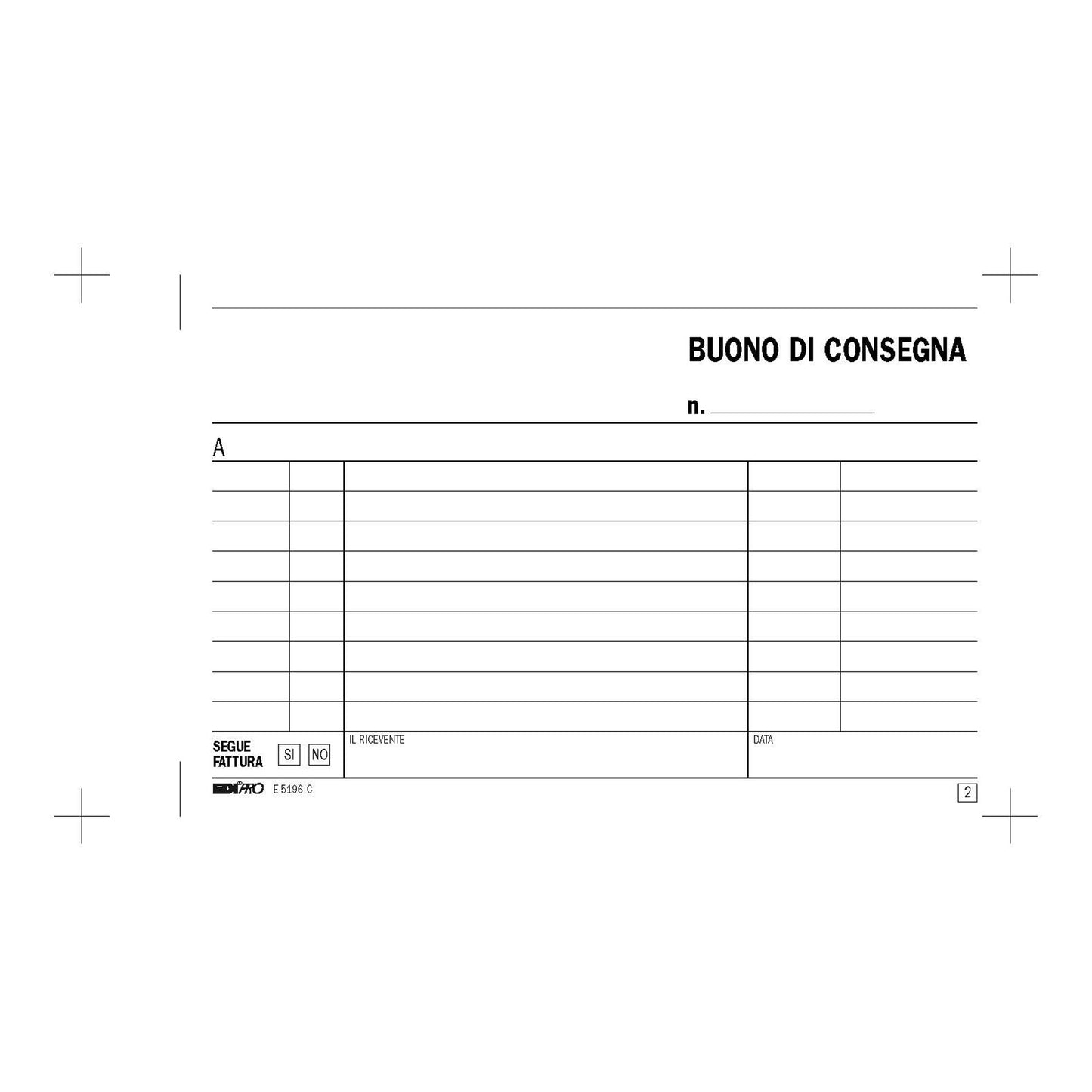 Blocco buoni di consegna - 50/50 fogli ricalcanti - 10x17cm - Edipro