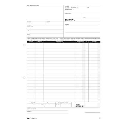 Blocco fatture 1 aliquota Iva - 33/33/33 fogli autoricalcanti - 29,7 x 21cm - Edipro