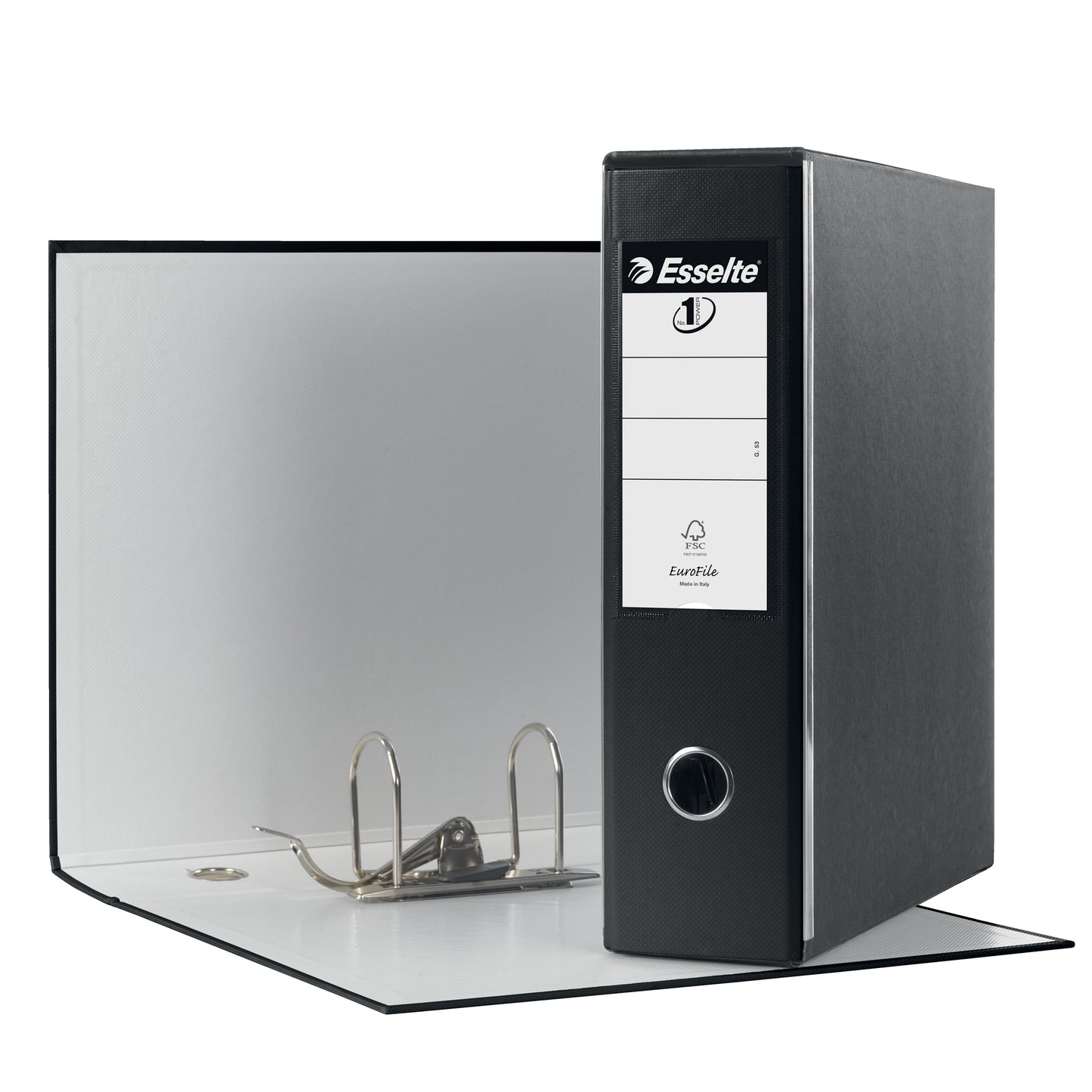 Registratore Eurofile G53 - dorso 8 cm - commerciale 23 x 30 cm - nero - Esselte