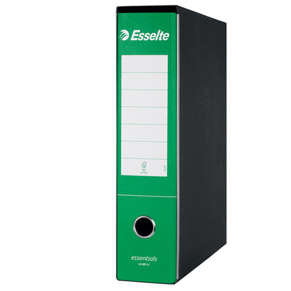 Registratore Essentials G75 - dorso 8 cm - protocollo 23 x 33 cm - verde - Esselte