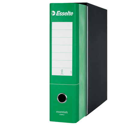 Registratore Essentials G75 - dorso 8 cm - protocollo 23 x 33 cm - verde - Esselte