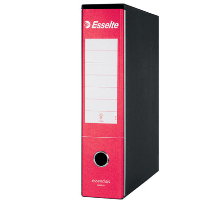 Registratore Essentials G75 - dorso 8 cm - protocollo 23 x 33 cm - rosso - Esselte