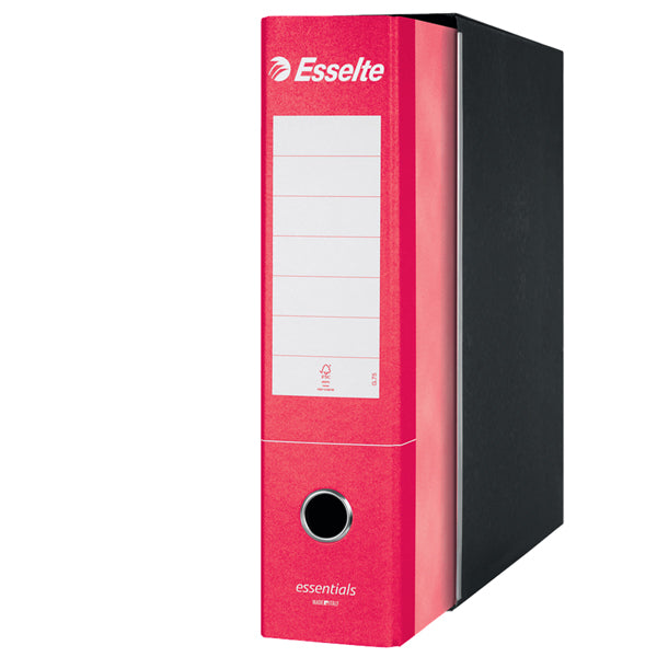 Registratore Essentials G75 - dorso 8 cm - protocollo 23 x 33 cm - rosso - Esselte