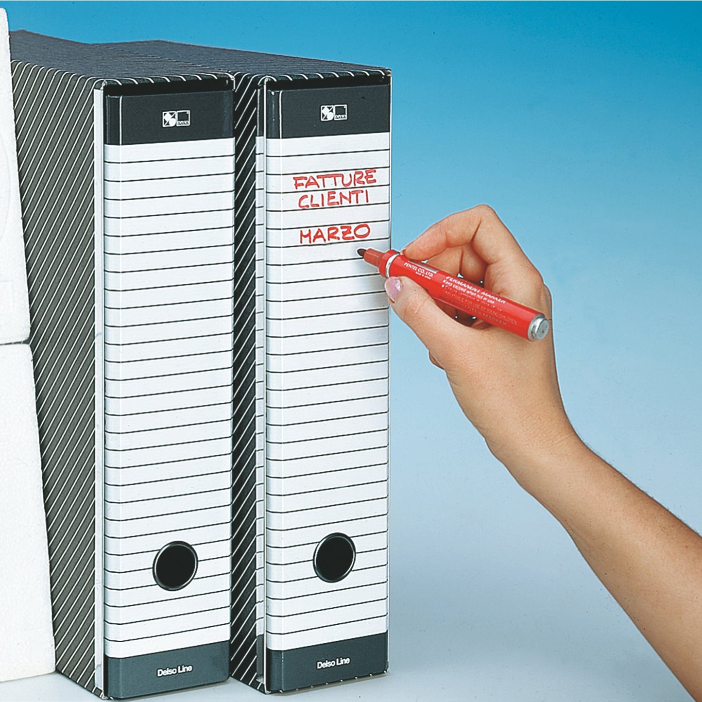 Registratore Delso Line G12 - dorso 5 cm - commerciale 23 x 30 cm - grigio - Esselte