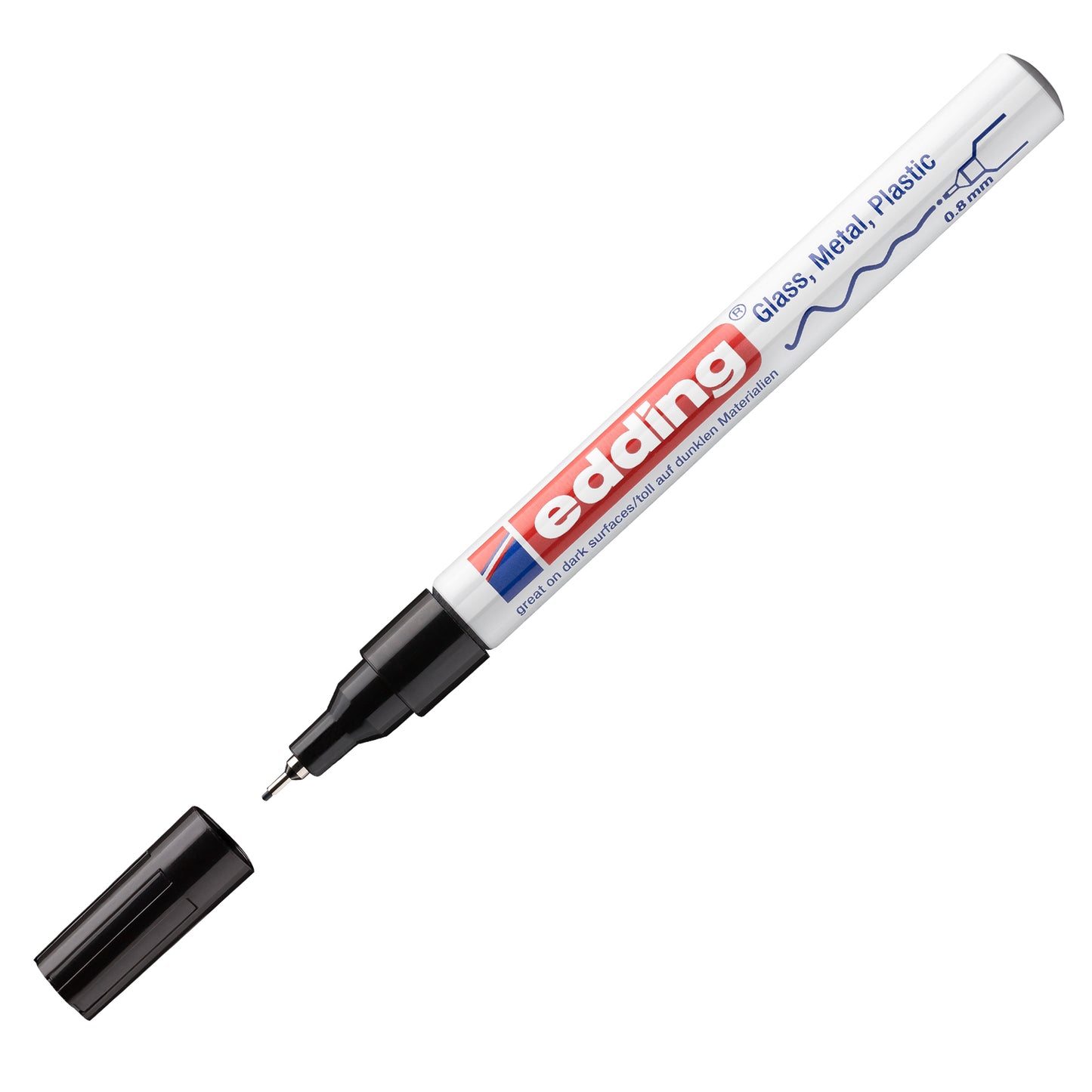 Marcatore permanente a vernice 780 - punta tonda extra fine - 0,8 mm - nero  - Edding