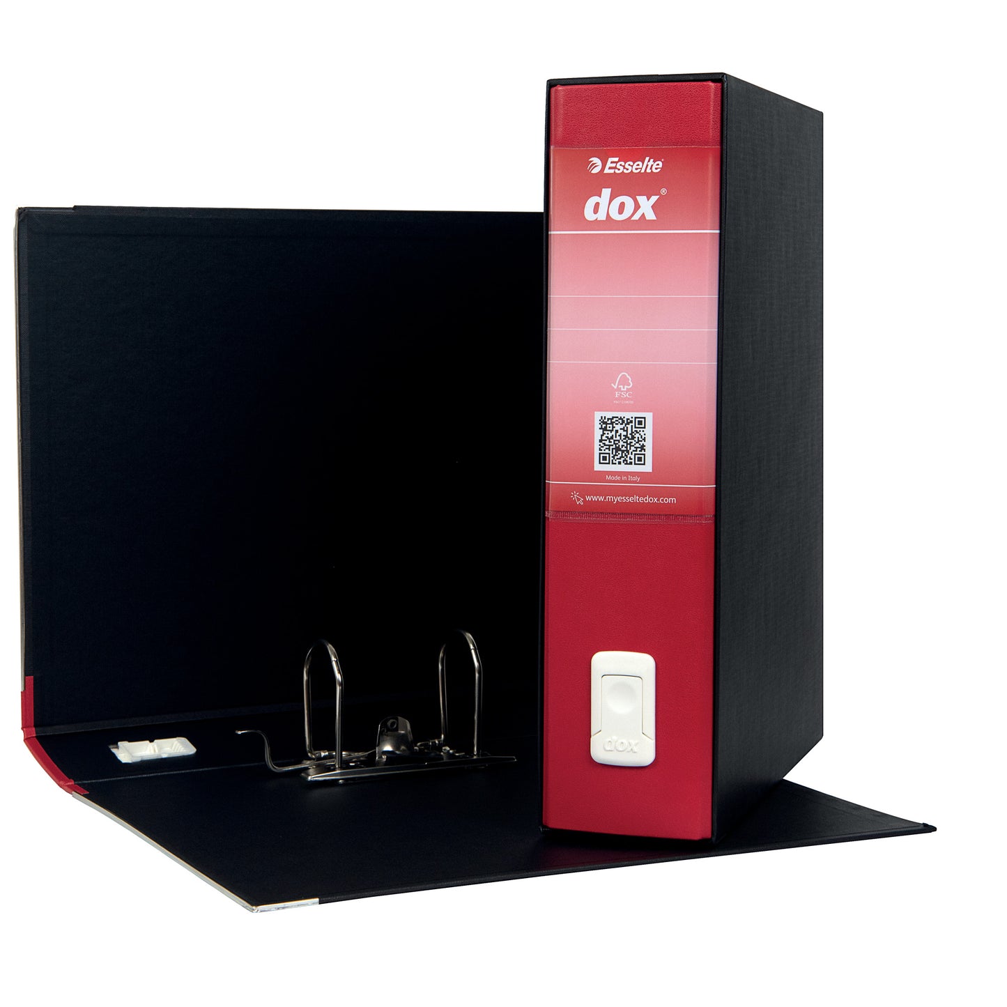 Registratore Dox 2 - dorso 8 cm - protocollo 23 x 34 cm - rosso - Esselte Dox