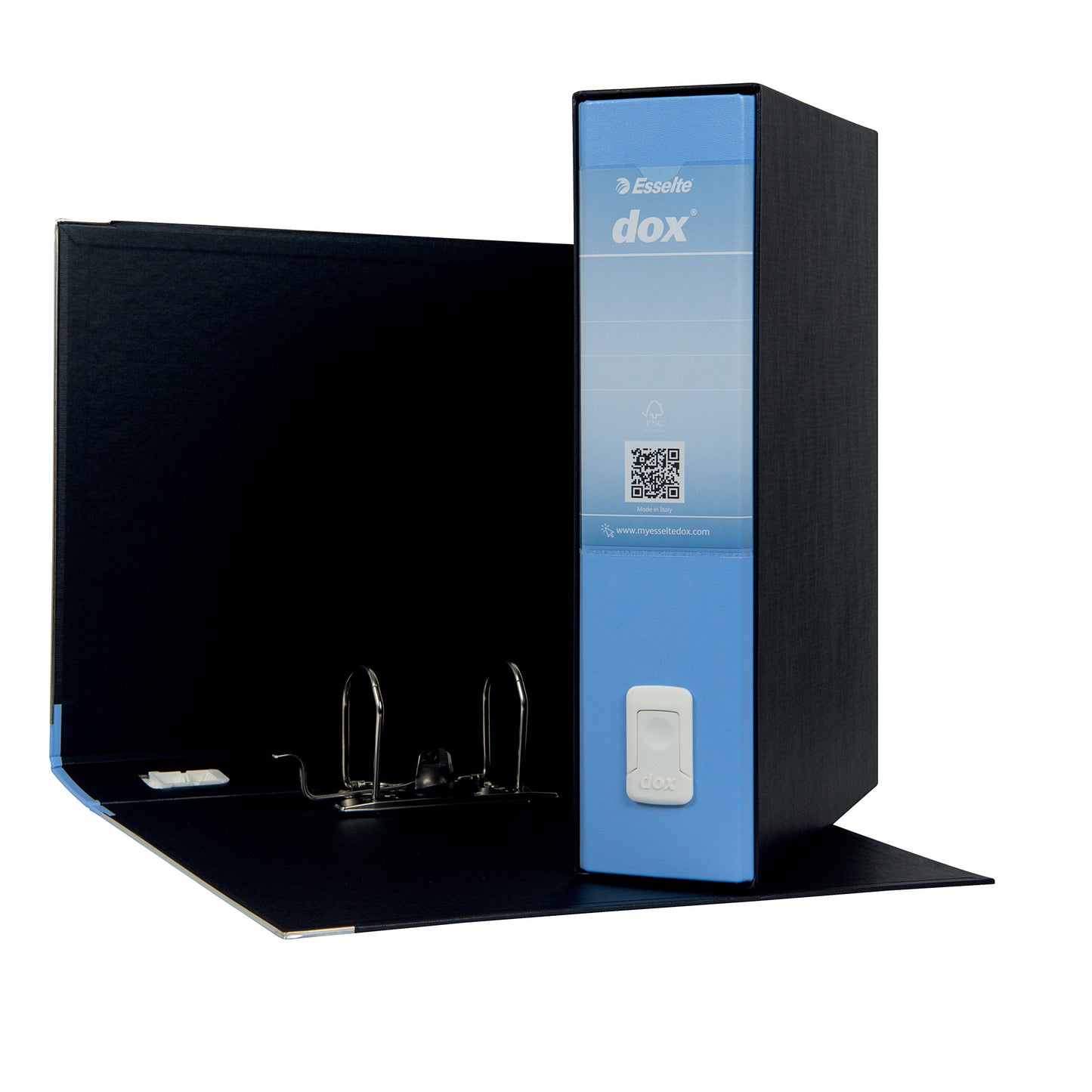 Registratore Dox 2 - dorso 8 cm - protocollo 23 x 34 cm - azzurro - Esselte Dox