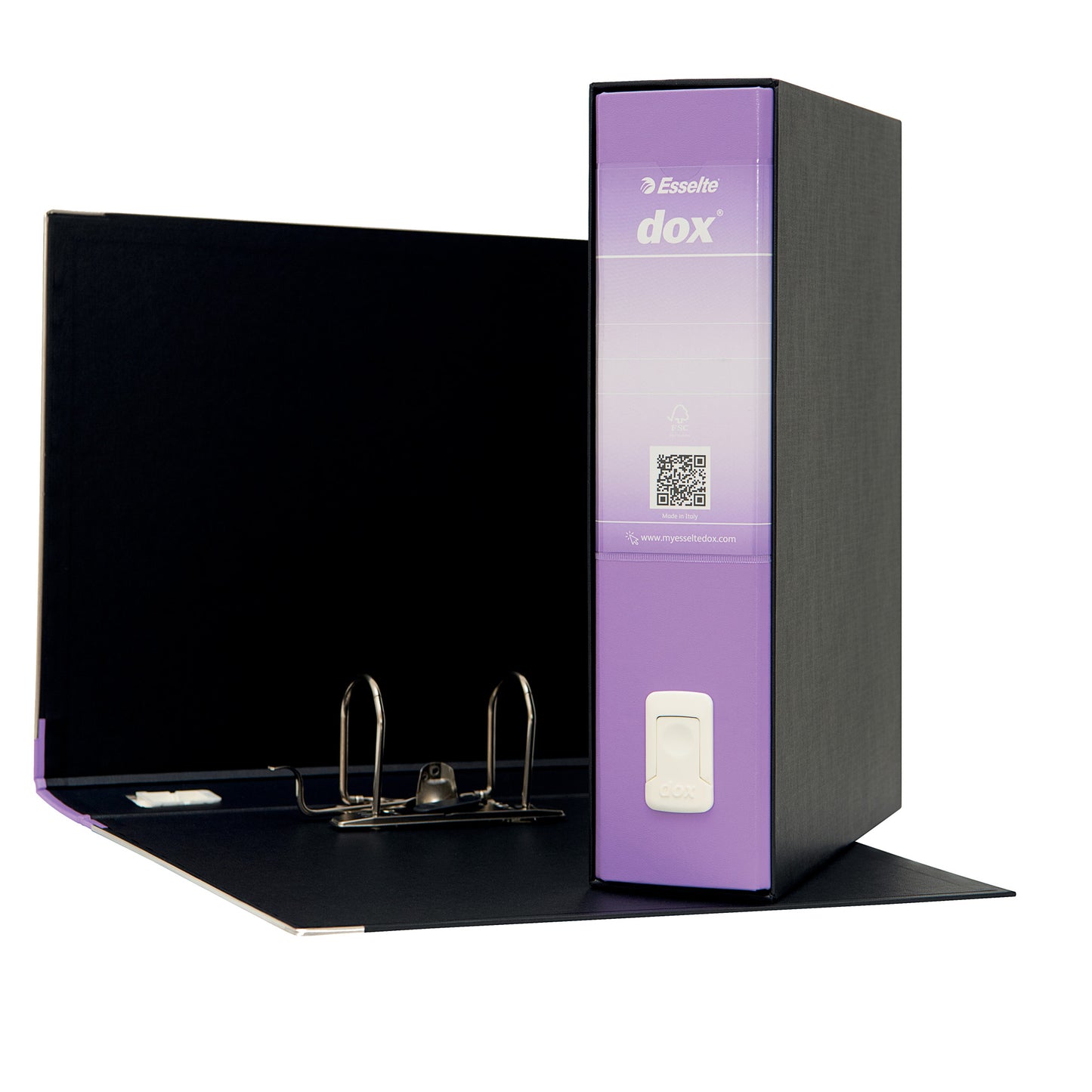 Registratore Dox 2 - dorso 8 cm - protocollo 23 x 34 cm - lilla - Esselte Dox
