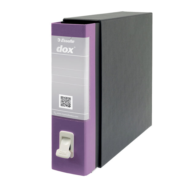 Registratore Dox 2 - dorso 8 cm - protocollo 23 x 34 cm - lilla - Esselte Dox
