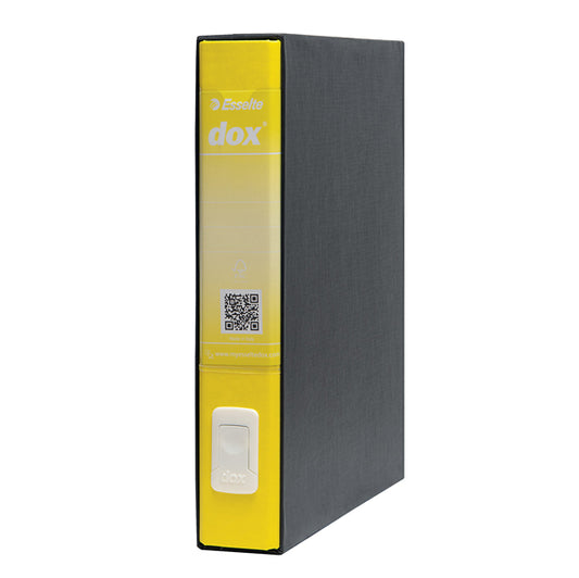 Registratore Dox 4 - dorso 5 cm - commerciale 23 x 29,7 cm - giallo - Esselte Dox