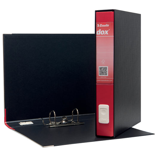 Registratore Dox 5 - dorso 5 cm - protocollo 23 x 34 cm - rosso - Esselte Dox