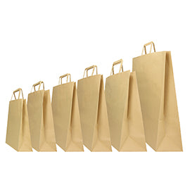 Shopper - maniglie piattina - 45 x 15 x 50 cm - carta kraft - avana - Mainetti Bags - conf. 25 pezzi