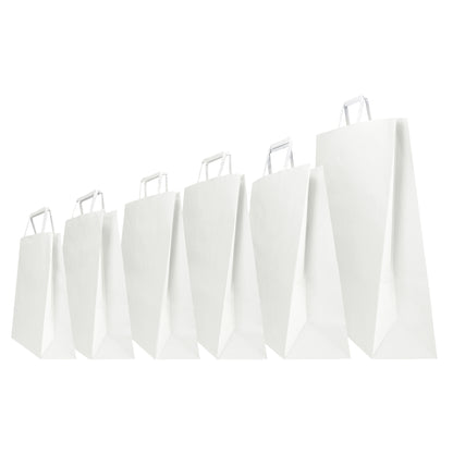 Shopper - maniglia piattina - 36 x 12 x 41 cm - carta kraft - bianco - Mainetti Bags - conf. 25 pezzi