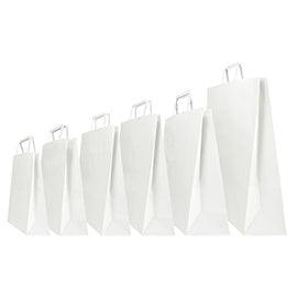 Shopper - maniglia piattina - 45 x 15 x 50 cm - carta kraft - bianco - Mainetti Bags - conf. 25 pezzi