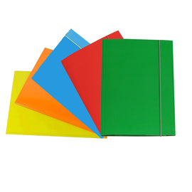 Cartella 3 lembi con elastico - A5 - dorso variabile - cartone plastificato - colori assortiti - Cartotecnica del Garda