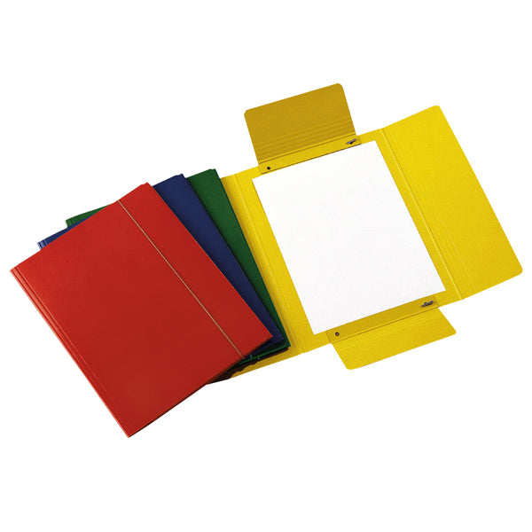 Cartella 3 lembi con elastico - A4 - dorso variabile - presspan - rosso - Cartotecnica del Garda