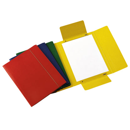 Cartella 3 lembi con elastico - A4 - dorso variabile - presspan - rosso - Cartotecnica del Garda