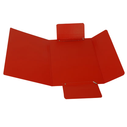Cartella 3 lembi con elastico - A4 - dorso variabile - presspan - rosso - Cartotecnica del Garda