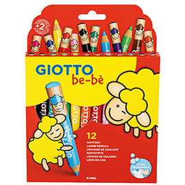 Supermatitoni - diametro mina 7 mm - con temperino - colori assortiti - Giotto - astuccio 12 pezzi