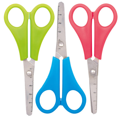 Forbice Snippy - centimetrata - punta tonda - 13,5 cm - lama acciaio inox - colori assortiti - Lebez - conf. 24 pezzi
