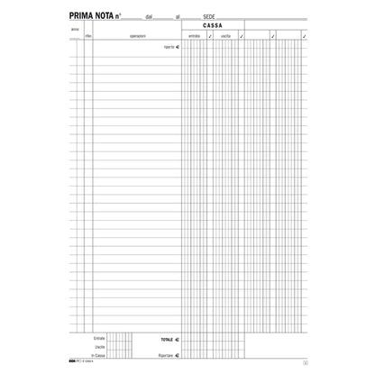 Blocco prima nota cassa - 50/50 fogli autoricalcanti - 31 x 21cm - Edipro