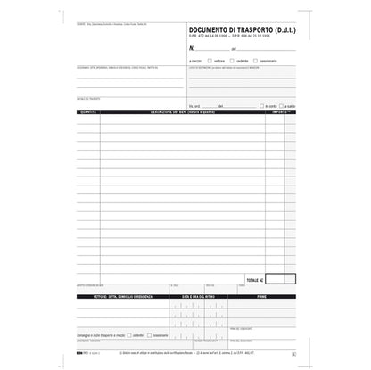 Blocco DDT - 25 fogli 4 copie autoricalcanti - 29,7 x 21cm - Edipro
