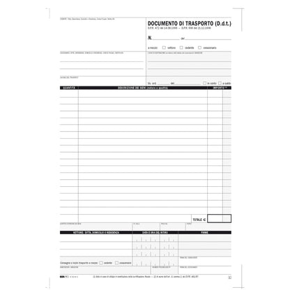 Blocco DDT - 25 fogli 4 copie autoricalcanti - 29,7 x 21cm - Edipro