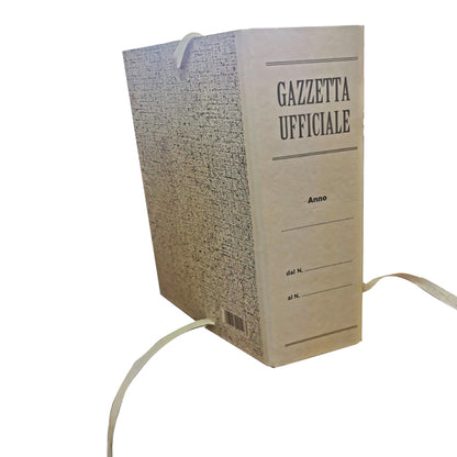 Faldone - legacci incollati - per Gazzetta Ufficiale - juta - 31 x 22 cm - dorso 10 cm - paglia - Brefiocart
