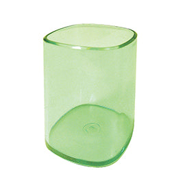 Portapenne a bicchiere - 6,5 x 6,5 x 9,5 cm - trasparente verde - Arda