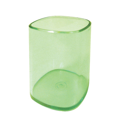 Portapenne a bicchiere - 6,5 x 6,5 x 9,5 cm - trasparente verde - Arda