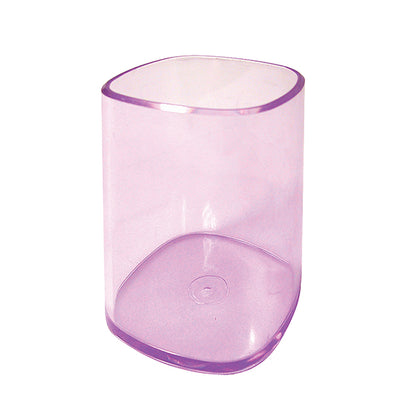 Portapenne a bicchiere - 6,5 x 6,5 x 9,5 cm - trasparente viola - Arda