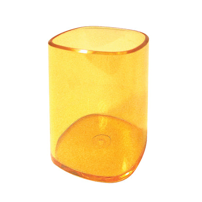 Portapenne a bicchiere - 6,5 x 6,5 x 9,5 cm - trasparente arancio - Arda