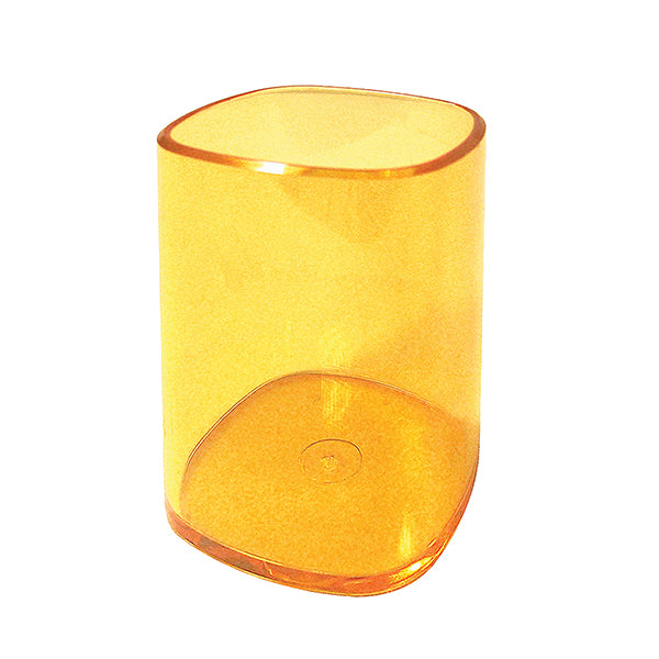 Portapenne a bicchiere - 6,5 x 6,5 x 9,5 cm - trasparente arancio - Arda