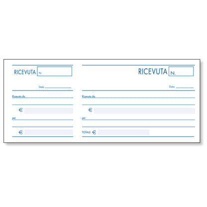 Blocco ricevute generiche - 10 x 22cm - 100 fogli - BM
