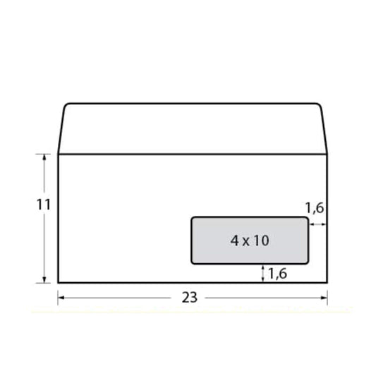Busta Eco Strip Laser FSC - con finestra - adatta a stampa laser - 11 x23 cm - 90 gr - bianco - Blasetti - conf. 500 pezzi