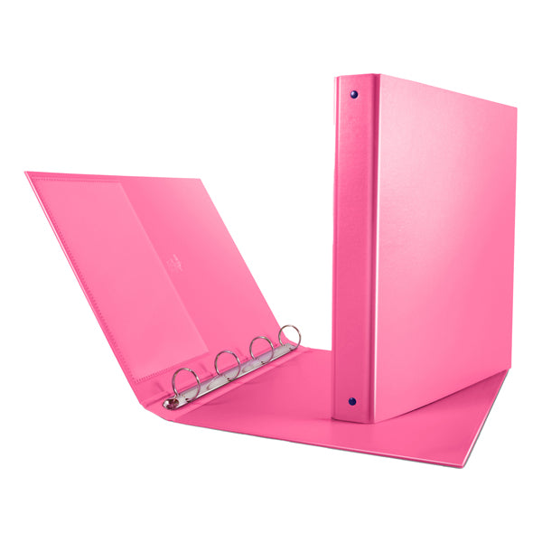 Raccoglitore Nettuno - 22 x 30 cm - 4 anelli a R 30 mm - dorso 3,5 cm - rosa - Sei Rota
