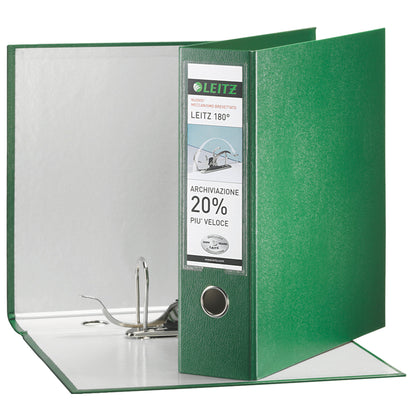 Registratore Leitz 180° G65 - dorso 8 cm - protocollo 23 x 33 cm - verde - Leitz