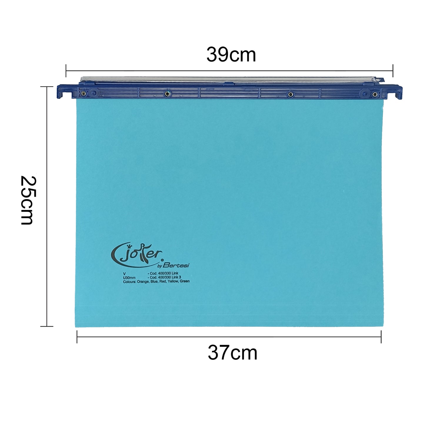 Cartella sospesa Joker - cassetto - interasse 39 cm - fondo V - 37 x 25 cm - blu - Bertesi