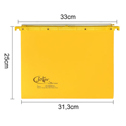 Cartella sospesa Joker - cassetto - interasse 33 cm - fondo V - 31,3 x 25 cm - giallo - Bertesi