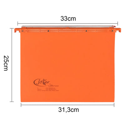 Cartella sospesa Joker - cassetto - interasse 33 cm - fondo V - 31,3 x 25 cm - arancio - Bertesi