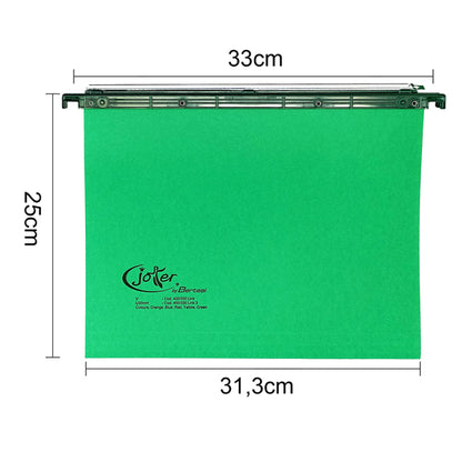 Cartella sospesa Joker - cassetto - interasse 33 cm - fondo V - 31,3 x 25 cm - verde - Bertesi