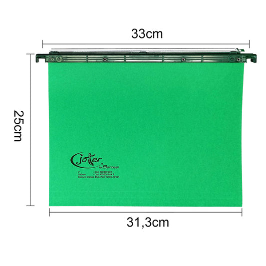 Cartella sospesa Joker - cassetto - interasse 33 cm - fondo V - 31,3 x 25 cm - verde - Bertesi