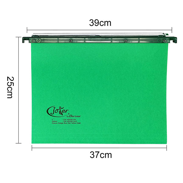 Cartella sospesa Joker - cassetto - interasse 39 cm - fondo V - 37 x 25 cm - verde - Bertesi